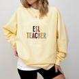 Retro ESL Teacher Teach Multilingual Learners Team Comfort Colors Sweatshirt Butter Retro ESL Teacher Teach Multilingual Learners Team Comfort Colors Sweatshirt Butter