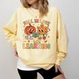 Retro Fall In Love With Learning Autumn Pumpkin Teacher Kids Comfort Colors Sweatshirt Butter