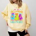 Retro Are You Falloween Direction Teacher Spooky Halloween Comfort Colors Sweatshirt Butter