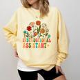 Retro Instructional Assistant Wildflowers Teacher Aide Comfort Colors Sweatshirt Butter Retro Instructional Assistant Wildflowers Teacher Aide Comfort Colors Sweatshirt Butter