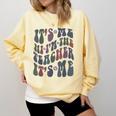 Retro IT'S ME Hi I'm The TEACHER Groovy Testing Squad Pink Comfort Colors Sweatshirt Butter Retro IT'S ME Hi I'm The TEACHER Groovy Testing Squad Pink Comfort Colors Sweatshirt Butter