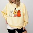 Retro Pencil Ghost Boo Spooky Teacher Halloween Costume Comfort Colors Sweatshirt Butter Retro Pencil Ghost Boo Spooky Teacher Halloween Costume Comfort Colors Sweatshirt Butter