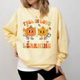 Retro Pumpkin Fall In Love With Learning Autumn Teacher Comfort Colors Sweatshirt Butter Retro Pumpkin Fall In Love With Learning Autumn Teacher Comfort Colors Sweatshirt Butter