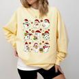 Santa Ghost Reading Books Christmas Library Teacher Comfort Colors Sweatshirt Butter