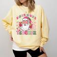 Santa's Favorite Teacher Groovy Christmas Teacher Boys Girls Comfort Colors Sweatshirt Butter Santa's Favorite Teacher Groovy Christmas Teacher Boys Girls Comfort Colors Sweatshirt Butter