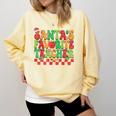Santas Favorite Teacher Retro Groovy Christmas Xmas Women Comfort Colors Sweatshirt Butter