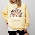 School Psych Teacher School Psychologist Leopard Rainbow Comfort Colors Sweatshirt Butter