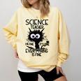 Science Teacher Appreciation Merch -Adults -Youth Grey Classic Fit Modern Science Theme Cartoon Comfort Colors Sweatshirt Butter