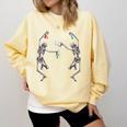 Science Teacher Dancing Skeleton Halloween Chemist Scientist Comfort Colors Sweatshirt Butter