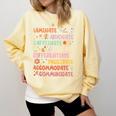 SPED Caffeinate Advocate Laminate Educate Teacher Facilitate For Men Women Comfort Colors Sweatshirt Butter