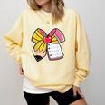Student Teacher Coquette Bow Pencil Back To School First Day Comfort Colors Sweatshirt Butter Student Teacher Coquette Bow Pencil Back To School First Day Comfort Colors Sweatshirt Butter