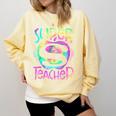 Super Teacher Back To School Apple Tie Dye First Day Comfort Colors Sweatshirt Butter