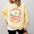 I Survived 67 Days Of School Groovy Retro Teachers Girls Comfort Colors Sweatshirt Butter I Survived 67 Days Of School Groovy Retro Teachers Girls Comfort Colors Sweatshirt Butter