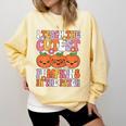 I Teach The Cutest Pumpkins Halloween Fall Teacher Women Comfort Colors Sweatshirt Butter