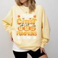 I Teach The Cutest Pumpkins Shirt Teachers Halloween Comfort Colors Sweatshirt Butter