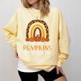 Teach Leopard Rainbow Cute Halloween Costume Teacher Women Comfort Colors Sweatshirt Butter