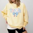 Teach Teacher Coquette Bow Pencil Back To School First Day Comfort Colors Sweatshirt Butter Teach Teacher Coquette Bow Pencil Back To School First Day Comfort Colors Sweatshirt Butter