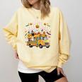 Teacher Halloween School Bus Driver Cute Ghost Witch Party Comfort Colors Sweatshirt Butter Teacher Halloween School Bus Driver Cute Ghost Witch Party Comfort Colors Sweatshirt Butter