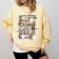 Teacher Library Ghost Reading Book Halloween Cat Comfort Colors Sweatshirt Butter Teacher Library Ghost Reading Book Halloween Cat Comfort Colors Sweatshirt Butter