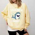 Teacher Shark Teaching Back To School Kindergarten Comfort Colors Sweatshirt Butter