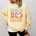 Teachers Aide Boo Crew Ghost Groovy Halloween For Women Comfort Colors Sweatshirt Butter