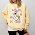 Teaching My Boos Ghost Teacher Cute Groovy Halloween Teacher Comfort Colors Sweatshirt Butter