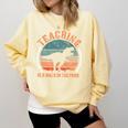 Teaching Is A Walk In The Park Teacher T-Rex Retro Comfort Colors Sweatshirt Butter