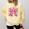 Teaching Is A Work Of Heart Pencil Bow Teacher Valentine Comfort Colors Sweatshirt Butter