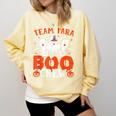 Team Para Boo Crew Halloween Ghost Paraprofessional Teacher Comfort Colors Sweatshirt Butter