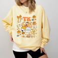 Team TK Crew Preppy Coquette Bow Pumpkin Fall TK Teacher Comfort Colors Sweatshirt Butter