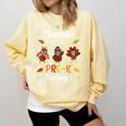 Thankful For My Prek Turkeys In Masks Thanksgiving Teacher For Men Women Comfort Colors Sweatshirt Butter Thankful For My Prek Turkeys In Masks Thanksgiving Teacher For Men Women Comfort Colors Sweatshirt Butter