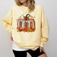 Thanksgiving Book Pumpkin Reading Teachers Fall Lovers Boys Comfort Colors Sweatshirt Butter