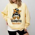 Thanksgiving Shirt Teacher Women Messy Bun Thankful Teacher Comfort Colors Sweatshirt Butter Thanksgiving Shirt Teacher Women Messy Bun Thankful Teacher Comfort Colors Sweatshirt Butter
