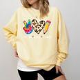 Tie Dye Hippie Peace Love Teach Teacher Appreciation Comfort Colors Sweatshirt Butter