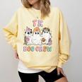 TK Boo Crew Retro Groovy Halloween Floral Ghost TK Teacher Comfort Colors Sweatshirt Butter TK Boo Crew Retro Groovy Halloween Floral Ghost TK Teacher Comfort Colors Sweatshirt Butter