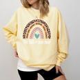 Toddler Teacher Rainbow Leopard Infant Teacher Men Women Comfort Colors Sweatshirt Butter