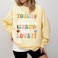 Tough Enough To Be a Paraprofessional Groovy Sped Teacher Comfort Colors Sweatshirt Butter