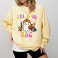 Trick Or Teach Ghost Teacher School Halloween Men Women Comfort Colors Sweatshirt Butter