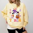 Trick Or Teach Groovy Teacher Ghost Halloween Teacher Comfort Colors Sweatshirt Butter Trick Or Teach Groovy Teacher Ghost Halloween Teacher Comfort Colors Sweatshirt Butter