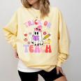 Trick Or Teach Halloween Teacher Floral Ghost Groovy Comfort Colors Sweatshirt Butter Trick Or Teach Halloween Teacher Floral Ghost Groovy Comfort Colors Sweatshirt Butter