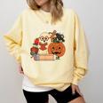 Trick Or Teach Retro Halloween Teacher Women Men Costume Comfort Colors Sweatshirt Butter