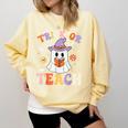 Trick Or Teach Teacher Groovy Ghost Halloween Teacher Comfort Colors Sweatshirt Butter Trick Or Teach Teacher Groovy Ghost Halloween Teacher Comfort Colors Sweatshirt Butter