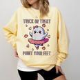 Trick Or Treat Point Your Feet Halloween Ghost Dance Teacher Comfort Colors Sweatshirt Butter Trick Or Treat Point Your Feet Halloween Ghost Dance Teacher Comfort Colors Sweatshirt Butter