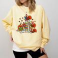 Turkey Reading Books Fall Thanksgiving Teacher Librarian Comfort Colors Sweatshirt Butter