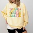 Twinning With My Teacher Bestie Twin Day Matching Teachers For Men Women Girls Kids Comfort Colors Sweatshirt Butter Twinning With My Teacher Bestie Twin Day Matching Teachers For Men Women Girls Kids Comfort Colors Sweatshirt Butter