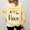 Welcome To The Hive Bee Teacher Back To School Comfort Colors Sweatshirt Butter
