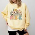 Wildflower Pre-K Preschool Team Floral Teacher Girls Comfort Colors Sweatshirt Butter