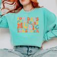 100 Days Of School Music Teacher Comfort Colors Sweatshirt Chalky Mint