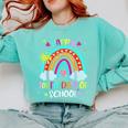 100th Day Of School Rainbow Happy 100 Days Smarter Teacher Comfort Colors Sweatshirt Chalky Mint
