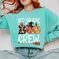 1st Grade Boo Crew Cute Ghost Halloween Teacher Kids Comfort Colors Sweatshirt Chalky Mint